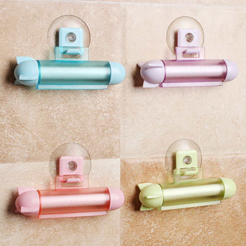 ABS Rolling Squeezer Toothpaste Dispenser Tube Partner Sucker Hanging Holder