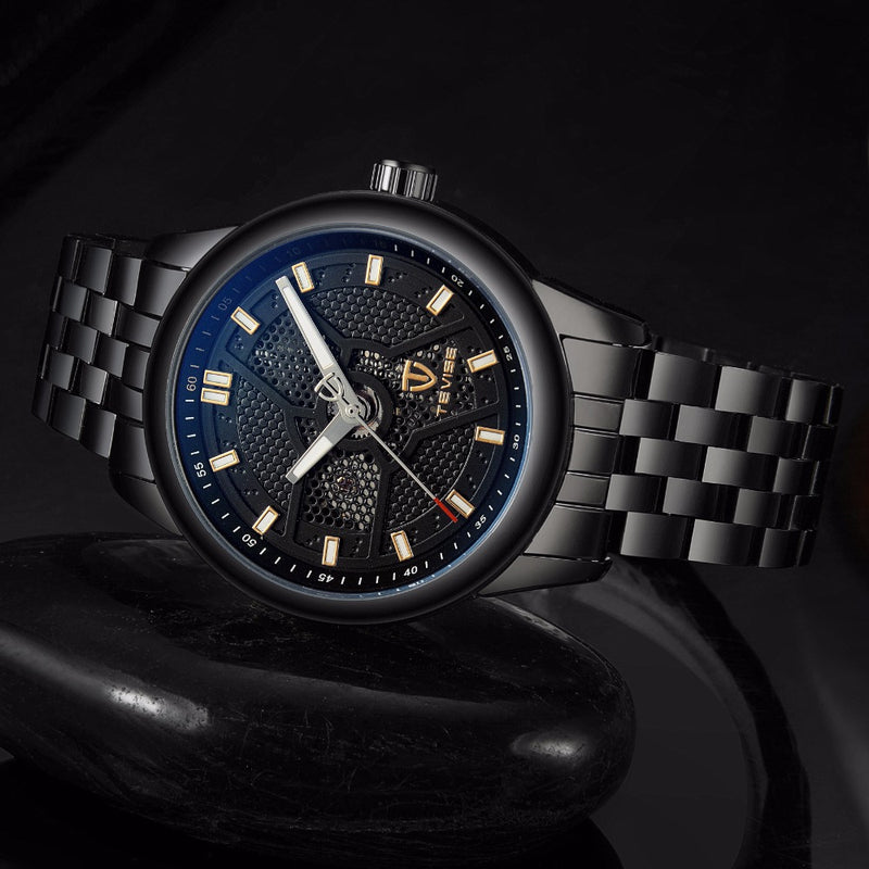 TEVISE 9008G Business Style Automatic Mechanical Watch Full Steel Luminous Display Men Watch