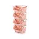 Storage Tower Kitchen Storage Rack Slide Tower Movable Assemble Plastic Bathroom Shelf Wheels