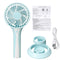 2 In 1 Portable Mini Handheld Desktop USB Fan 3 Modes Wind Speed Air Cooling Fan Outdoor Travel