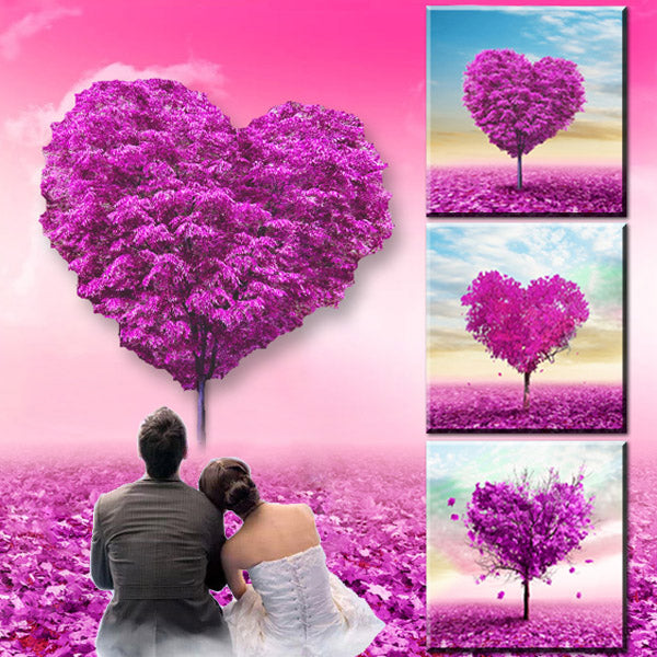 32x32cm 5D DIY Purple Love Tree Diamond Painting Resin Full Rhinestone Scenery Cross Stitch Kit