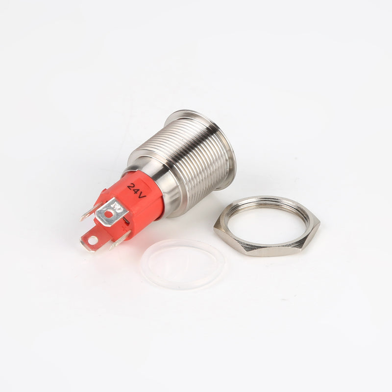19MM 10A 250V 4Pin LED Light Button Switch Momentary Reset Metal Push Button Switch