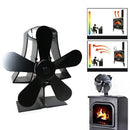 Xmund 5 Blades Fireplace Fan Winter Warm Burner Stove Thermal Heat Power Fan