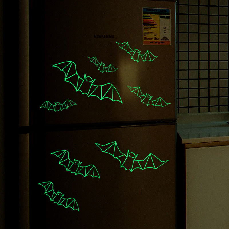 Luminous Three-dimensional Plastic Bat Halloween Wall Sticker Bar Haunted House Decoration