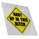 4x4 Inch Yellow Warning Baby In Car Vinyl Decal Funny Sign Stickers Auto Reflective Graphic