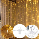 3M*3M USB 300 LED Curtain String Light With 10 Hooks for Outdoor Festival Decor Christmas Wedding DC5V