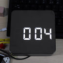 DS-6613 Square HD Mirror Alarm Clock Multifunction Digital Alarm Clock Mute LED Mirror Clock Makeup Mirror