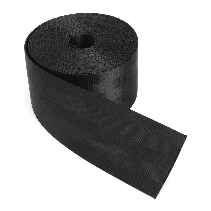 5m Seat Belt Strap Webbing Polyester Fiber Black Break Strength 2500KG 47mm Wide