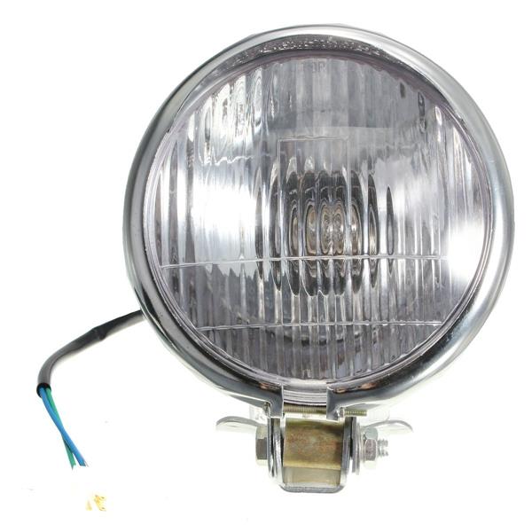 Chrome Shiny Round Motorcycle Motor Bike Autocycle Headlight 12V