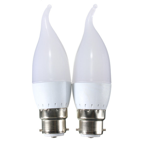 B22 3W White Warm White LED Candle Flame Light Chandelier Bulb AC 220V