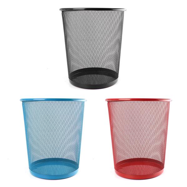 New Colourful Metal Mesh Waste Bin Rubbish Paper Net Basket Home Office Durable