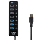 7 Ports USB 3.0 Hub Splitter LED Adapter Charging Port Switch