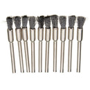10pcs 3mm Rotary Steel Wire Wheel Brush Cup Tool Shank for Dremel Drill Rust Weld