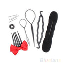 One Set Hair Style Tool Hair Bun Make Twist Bowknot Comb Pin Headwear Fashion