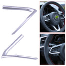 2pcs Car Interior Steering Wheel Cover Trim Chrome ABS fit for Mazda CX-3 2018