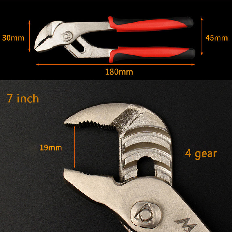 7/8/10/12 Inch Water Pump Pliers Plumbers Jaw Pipe Clamp Wrench Grips Hand Tool