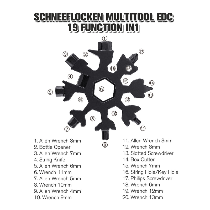 19 in 1 Key Chain Multifunctional Tools Allen Wrench Bottl Opener Screwdriver