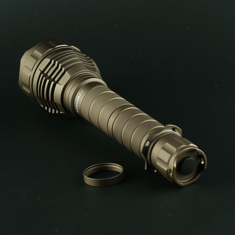 Sand Silver Color Convoy L2 XPL HI 1100LM 4Modes Steppess Dimming Tactical LED Flashlight with 2 Tubes