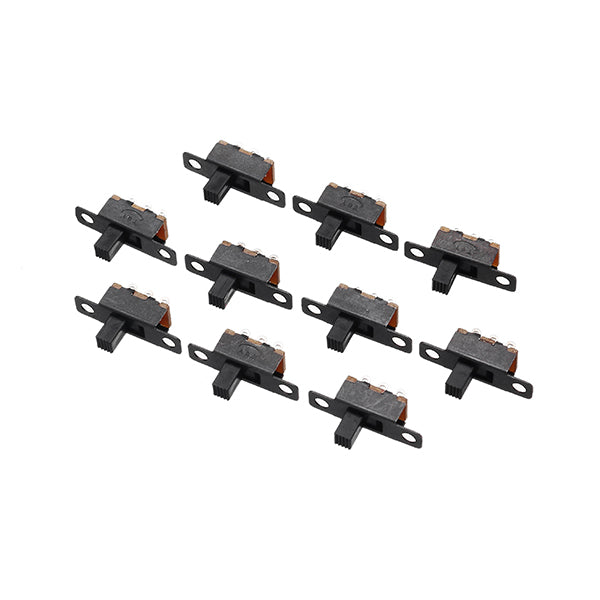 50Pcs Vertical Black Mini Miniature On/On 3 Pins Terminals Slide Switch