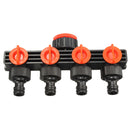 1/2 Inch 4 Way Splitter Garden Water Hose Tap Internal Thread Quick Connector