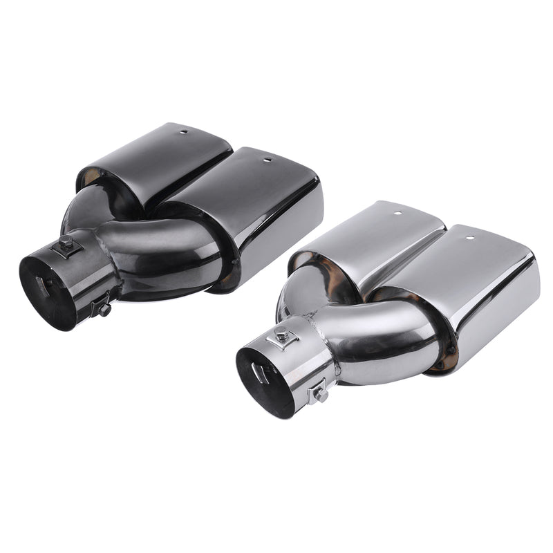 63mm 2.5" Stainless Steel Inlet Tail Rear Pipe Tip Muffler Exhaust Silencer Cover