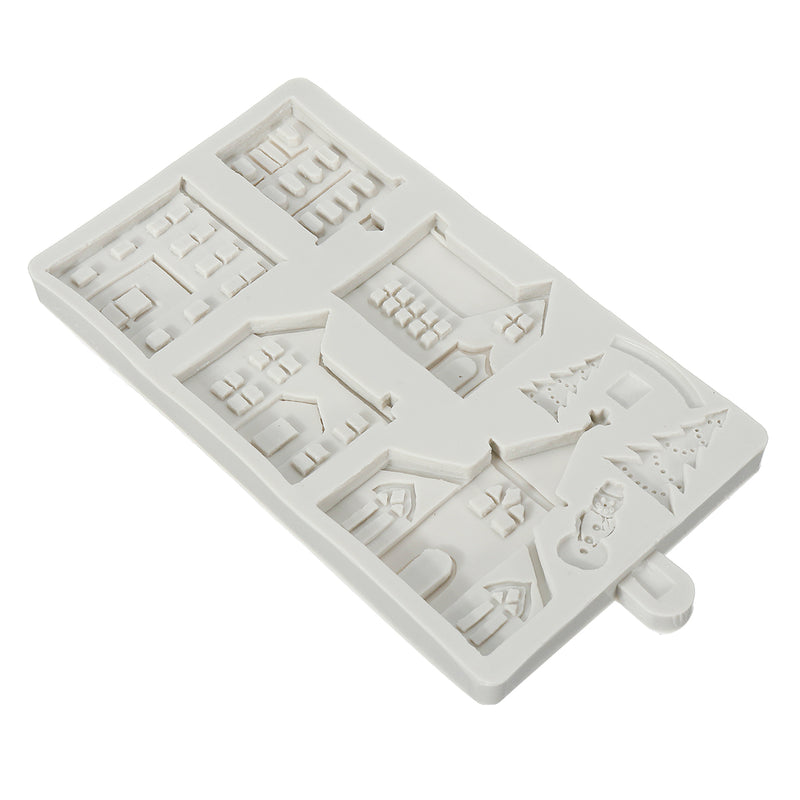Christmas Tree House Silicone Mold DIY Baking Fondant Cake Chocolate Decorations