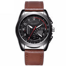 HANNAH MARTIN BN02 Men Quartz Watch Fashion Fake Dial Leather Strap Military Sport Watch