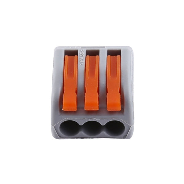 Excellway 222-413 10Pcs 3 Pin Spring Terminal Blocks Electric Cable Lever Wire Connectors