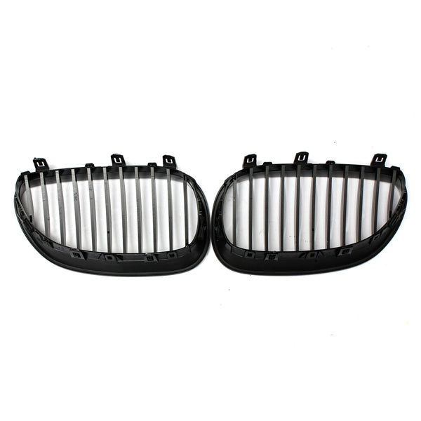 Pair Black Front Sport Wide Kidney Grille Grill for BMW E60 E61 5Series M5 03-10