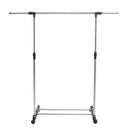 Adjustable Stainless Steel Rolling Rail Movement Cloth Storage Drying Rack Double Bar Hanger Garment