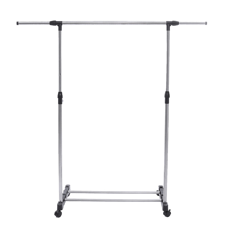 Adjustable Stainless Steel Rolling Rail Movement Cloth Storage Drying Rack Double Bar Hanger Garment