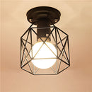 Industrial Vintage Metal Cage Pendant Lamp Diamond Shape Metal Ceiling Light for Bar Kitchen AC110V