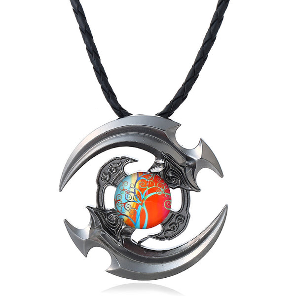 Unisex Fidget Spinner Necklace Twine Pendant Necklace for Men Women