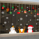 Christmas Window Wall Sticker Snowman Santa Snowflake Reindeer Removable Home Decor