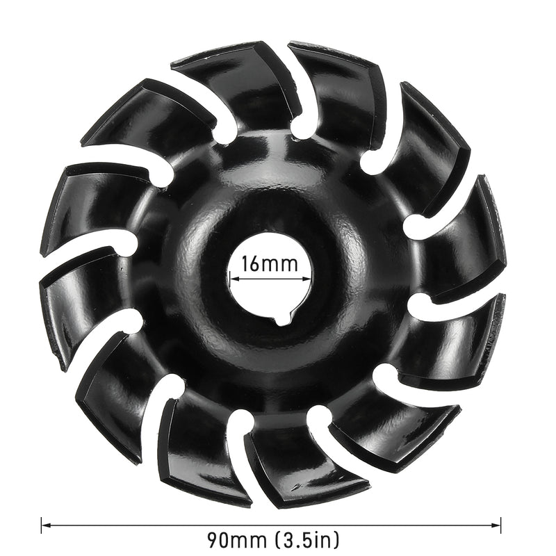 90mm Wood Carving Disc 12T Woodworking Root Milling Cutter for 16mm Aperture Angle Grinder