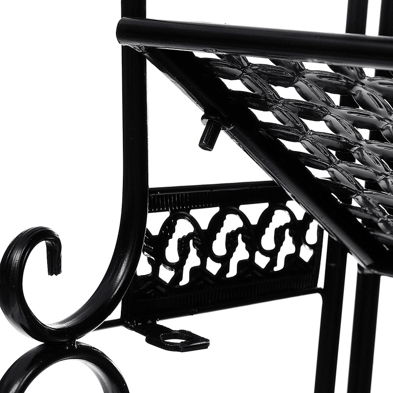 Black 4 Tier Standing Shelves Shelving Unit Kitchen Storage Rack