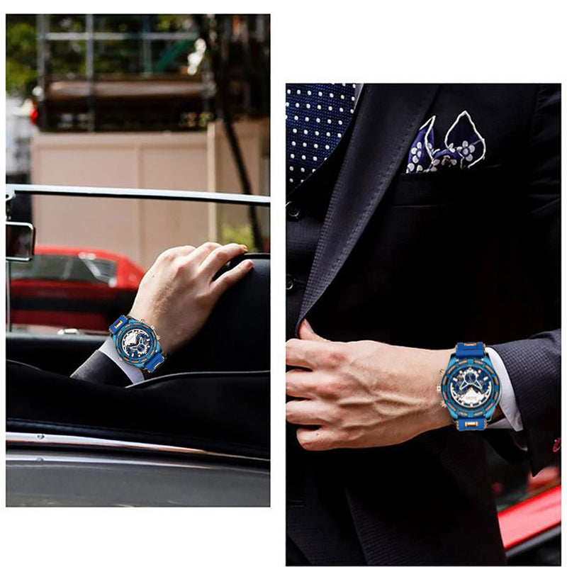 BIDEN 0117 Waterproof Work Little Dials Men Watches Multifunctional Business Style Quartz Watch