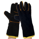 35cm Heavy Duty Black MIG Welding Gloves Gauntlets Welders Leather Thicken Glove