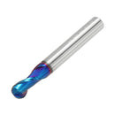 Drillpro R0.5-R3 2 Flutes Tungsten Carbide End Mill HRC65 NACO Coated Ball Nose Milling Cutter