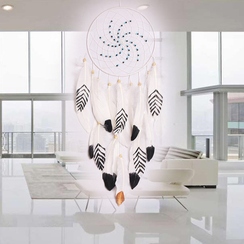 Dreamer White Retro Handmade Indian Dream Catcher Tribal Wall Hanging Decor Ornaments