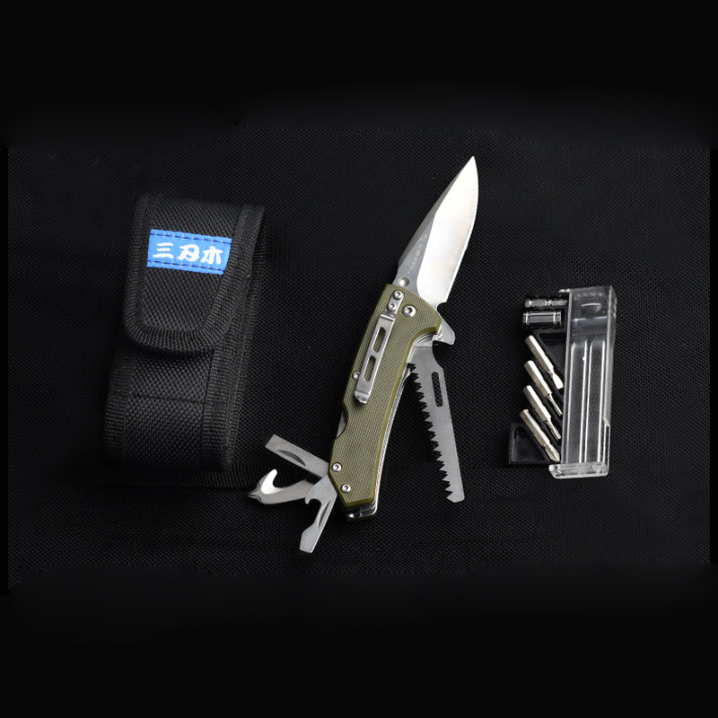 Sanrenmu 7106 Multifunctional Tools Folding Screwdriver Bottle Opener Rope Cutter Outdoor Camping Hunting EDC Tools
