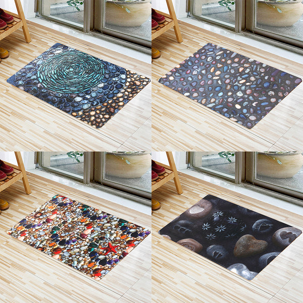 Cobblestone Stone Kitchen Doormats Non-slip Foyer Balcony Floor Mat