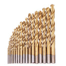 Drillpro 19Pcs M2 HSS 6542 Twist Drill Bit Set 1-10mm Titanium Coated Drill Bit with Metal Box for Wood Metal Drilling
