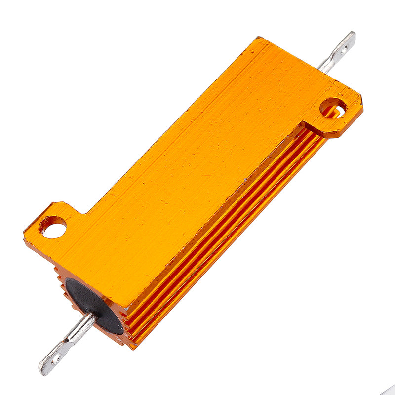 10pcs RX24 50W 0.1R 0.1RJ Metal Aluminum Case High Power Resistor Golden Metal Shell Case Heatsink Resistance Resistor
