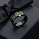 Ethnic Solid Carbon Fiber Finger Rings Vintage Red Dragon Pattern Finger Ring Jewelry For men