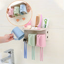 Bakeey Wall-mounted Toothbrush Holders Rack Automatic Toothpaste Dispenser Wash-Rinse Set