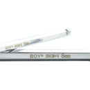 BOY 6205 9Pcs 1 Set Hex Key Wrench 1.5/2/2.5/3/4/5/6/8/10mm Hand Tool Ball Point End Silver Tone