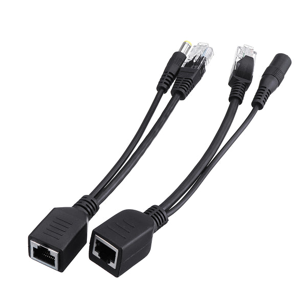 1 Pair POE Adapter Cable Tape Screened POE Switch Cable POE Splitter Injector Power Supply 12V Synthesizer Separator Combiner