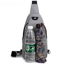 IPRee USB Charging Canvas Chest Bag Travel Business Messenger Shoulder Sling Fanny Pack Pouch