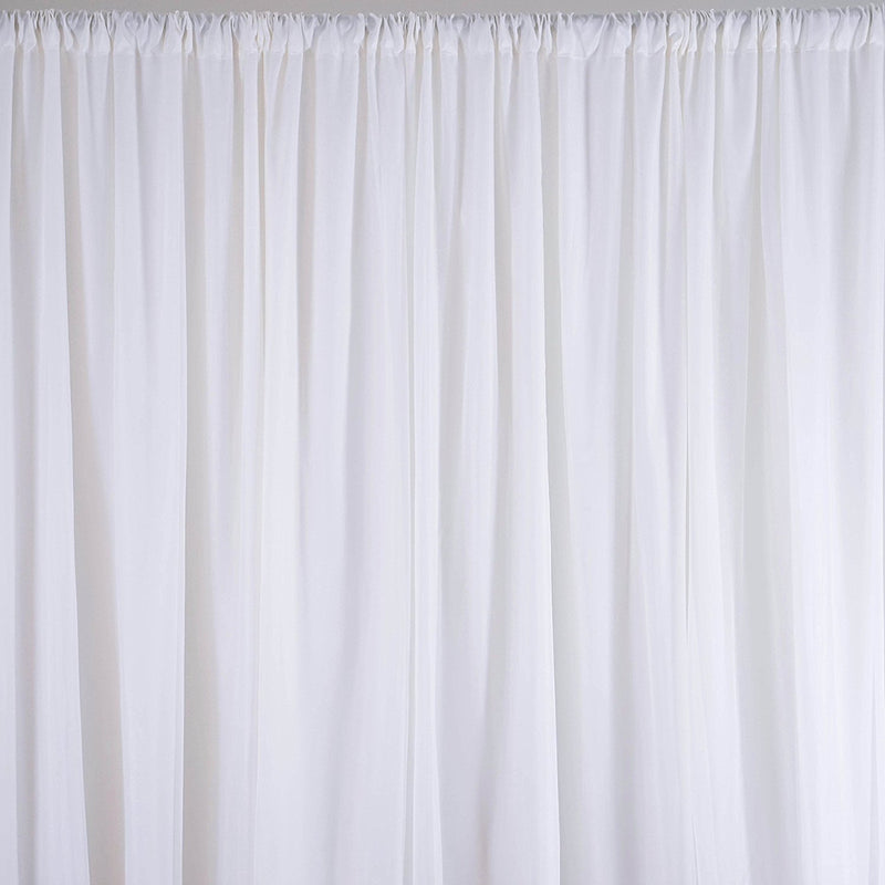 White Sheer Silk Drapes Panels Hanging Curtains Backdrop Home Wedding Party Decor